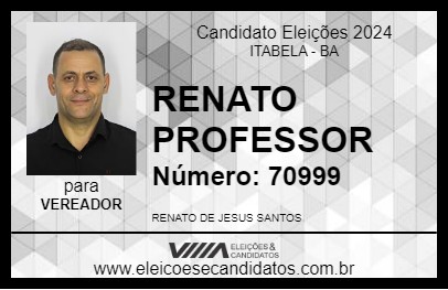 Candidato RENATO PROFESSOR 2024 - ITABELA - Eleições