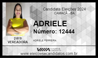 Candidato ADRIELE 2024 - CAMACÃ - Eleições