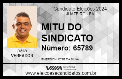 Candidato MITU DO SINDICATO 2024 - JUAZEIRO - Eleições