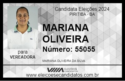 Candidato MARIANA OLIVEIRA 2024 - PIRITIBA - Eleições