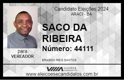 Candidato SACO DA RIBEIRA 2024 - ARACI - Eleições