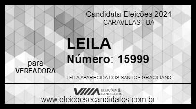 Candidato LEILA 2024 - CARAVELAS - Eleições