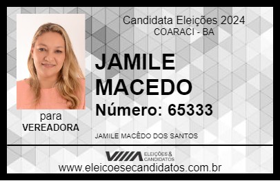 Candidato JAMILE MACEDO 2024 - COARACI - Eleições