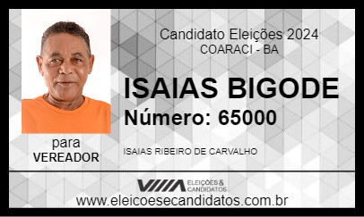 Candidato ISAIAS BIGODE 2024 - COARACI - Eleições