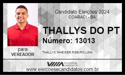 Candidato THALLYS DO PT 2024 - COARACI - Eleições