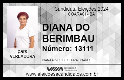 Candidato DIANA DO BERIMBAU 2024 - COARACI - Eleições