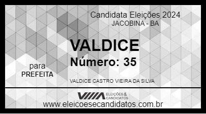 Candidato VALDICE 2024 - JACOBINA - Eleições