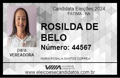 Candidato ROSILDA DE BELO 2024 - FÁTIMA - Eleições