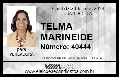 Candidato TELMA MARINEIDE 2024 - JUAZEIRO - Eleições