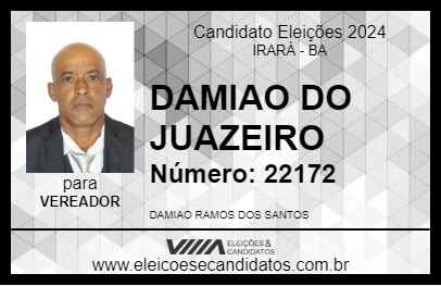 Candidato DAMIAO DO JUAZEIRO 2024 - IRARÁ - Eleições