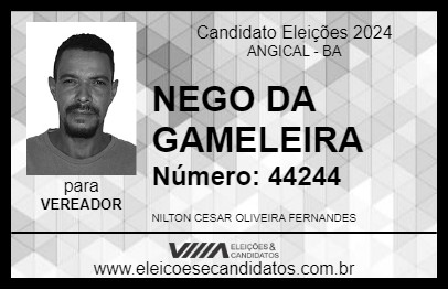 Candidato NEGO DA GAMELEIRA 2024 - ANGICAL - Eleições