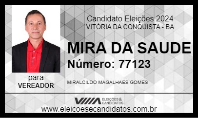 Candidato MIRA DA SAUDE 2024 - VITÓRIA DA CONQUISTA - Eleições