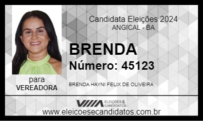 Candidato BRENDA 2024 - ANGICAL - Eleições