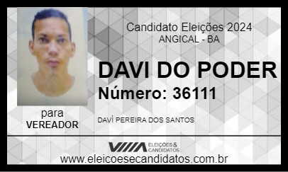 Candidato DAVI DO PODER 2024 - ANGICAL - Eleições