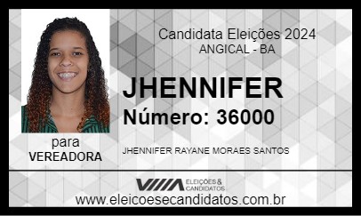 Candidato JHENNIFER 2024 - ANGICAL - Eleições