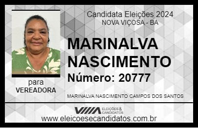 Candidato MARINALVA NASCIMENTO 2024 - NOVA VIÇOSA - Eleições