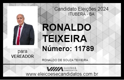 Candidato RONALDO TEIXEIRA 2024 - ITUBERÁ - Eleições