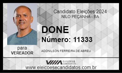 Candidato DONE  2024 - NILO PEÇANHA - Eleições