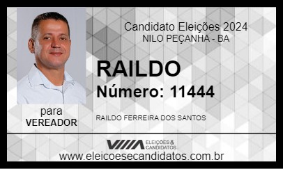 Candidato RAILDO 2024 - NILO PEÇANHA - Eleições