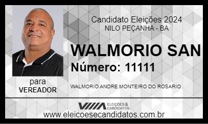 Candidato WALMORIO SAN 2024 - NILO PEÇANHA - Eleições