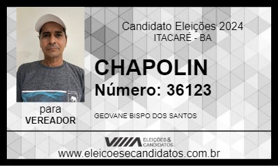 Candidato CHAPOLIN 2024 - ITACARÉ - Eleições