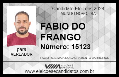 Candidato FABIO DO FRANGO 2024 - MUNDO NOVO - Eleições