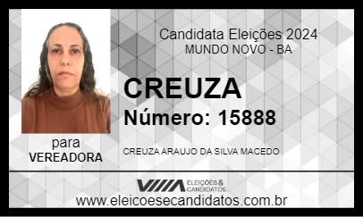 Candidato CREUZA 2024 - MUNDO NOVO - Eleições