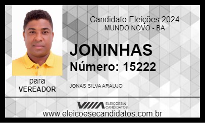 Candidato JONINHAS 2024 - MUNDO NOVO - Eleições