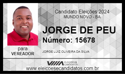 Candidato JORGE DE PEU 2024 - MUNDO NOVO - Eleições