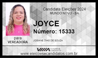 Candidato JOYCE 2024 - MUNDO NOVO - Eleições