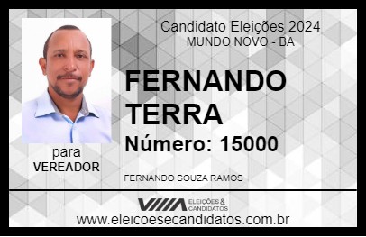 Candidato FERNANDO TERRA 2024 - MUNDO NOVO - Eleições