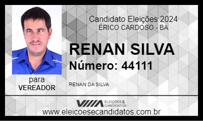 Candidato RENAN SILVA 2024 - ÉRICO CARDOSO - Eleições