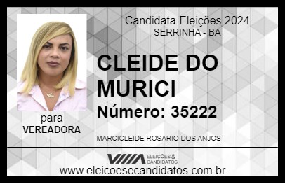 Candidato CLEIDE DO MURICI 2024 - SERRINHA - Eleições