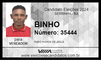 Candidato BINHO 2024 - SERRINHA - Eleições