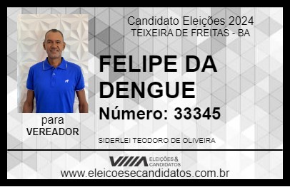 Candidato FELIPE DA DENGUE 2024 - TEIXEIRA DE FREITAS - Eleições