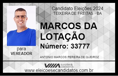 Candidato MARCOS DA LOTAÇÃO 2024 - TEIXEIRA DE FREITAS - Eleições