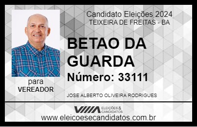 Candidato BETAO DA GUARDA 2024 - TEIXEIRA DE FREITAS - Eleições