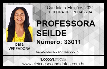 Candidato PROFESSORA SEILDE 2024 - TEIXEIRA DE FREITAS - Eleições