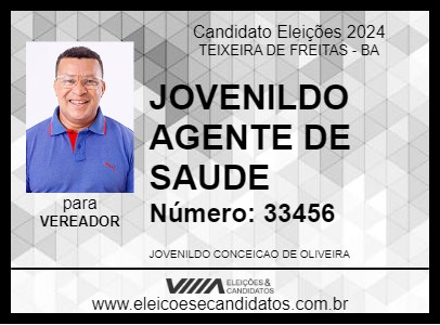 Candidato JOVENILDO AGENTE DE SAUDE 2024 - TEIXEIRA DE FREITAS - Eleições