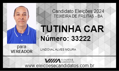 Candidato TUTINHA CAR 2024 - TEIXEIRA DE FREITAS - Eleições