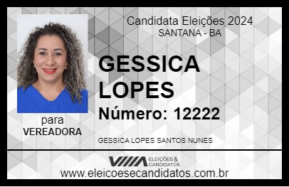 Candidato GESSICA LOPES 2024 - SANTANA - Eleições