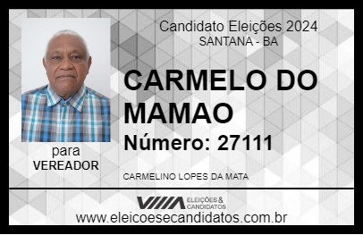 Candidato CARMELO DO MAMAO 2024 - SANTANA - Eleições