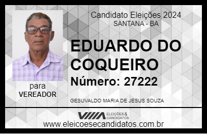 Candidato EDUARDO DO COQUEIRO 2024 - SANTANA - Eleições