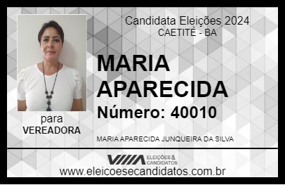 Candidato MARIA APARECIDA 2024 - CAETITÉ - Eleições