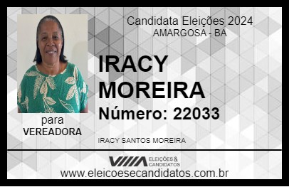 Candidato IRACY MOREIRA 2024 - AMARGOSA - Eleições