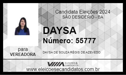 Candidato DAYSA 2024 - SÃO DESIDÉRIO - Eleições