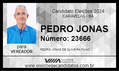 Candidato PEDRO JONAS 2024 - CARAVELAS - Eleições