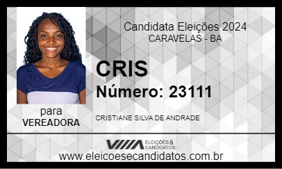 Candidato CRIS 2024 - CARAVELAS - Eleições