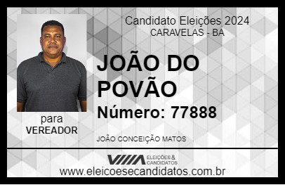 Candidato JOÃO DO POVÃO 2024 - CARAVELAS - Eleições