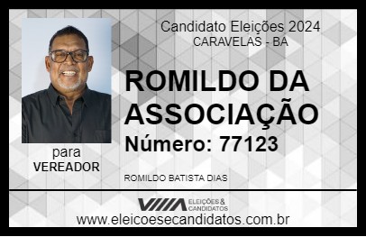 Candidato ROMILDO DA ASSOCIAÇÃO 2024 - CARAVELAS - Eleições